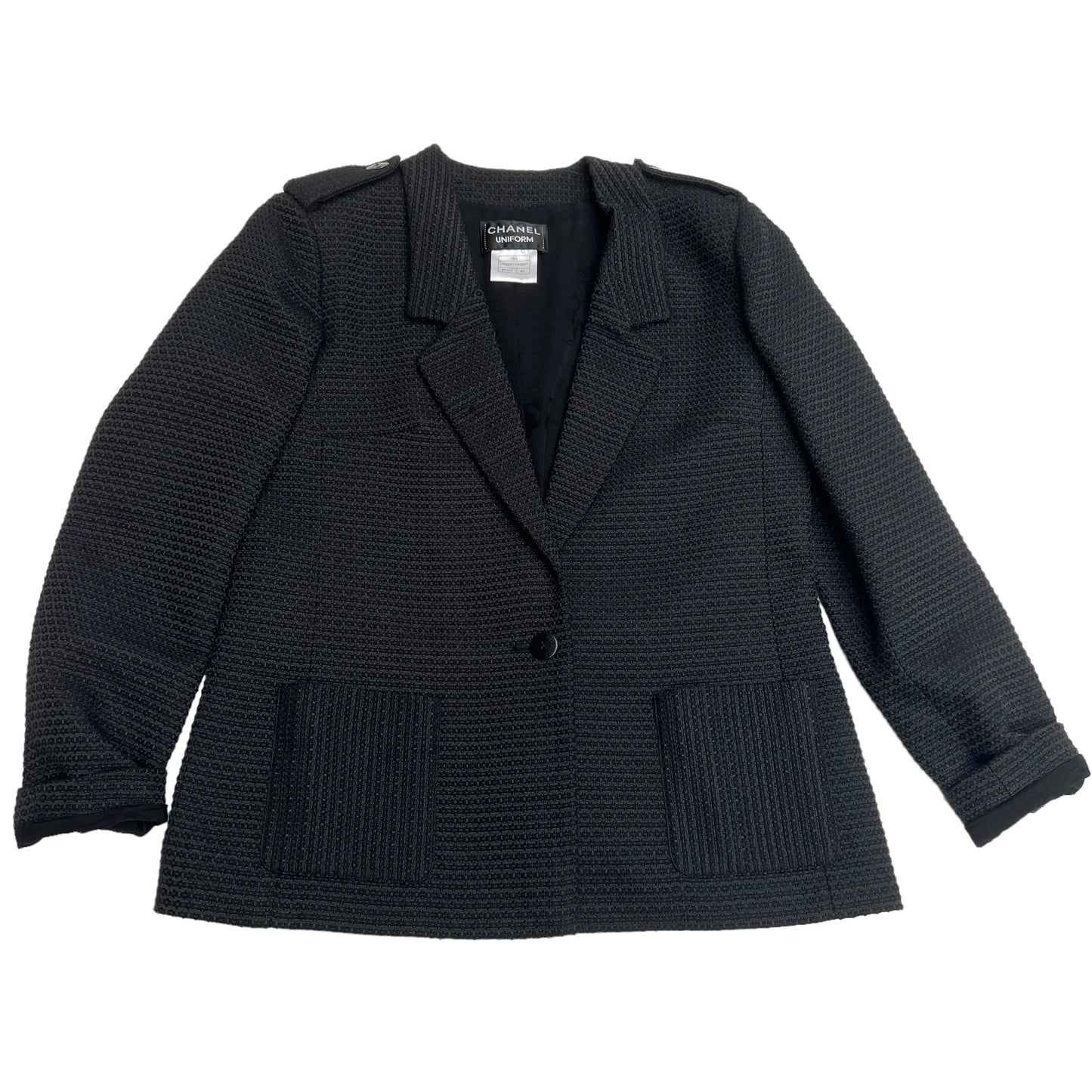 Black Tweed Uniform Blazer - M