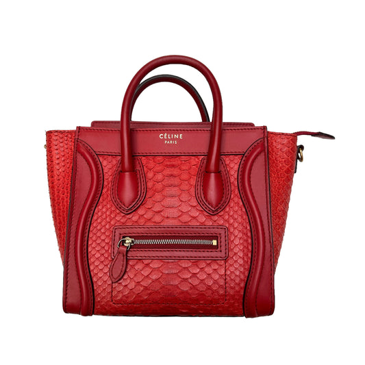 Nano Red Python Luggage Bag