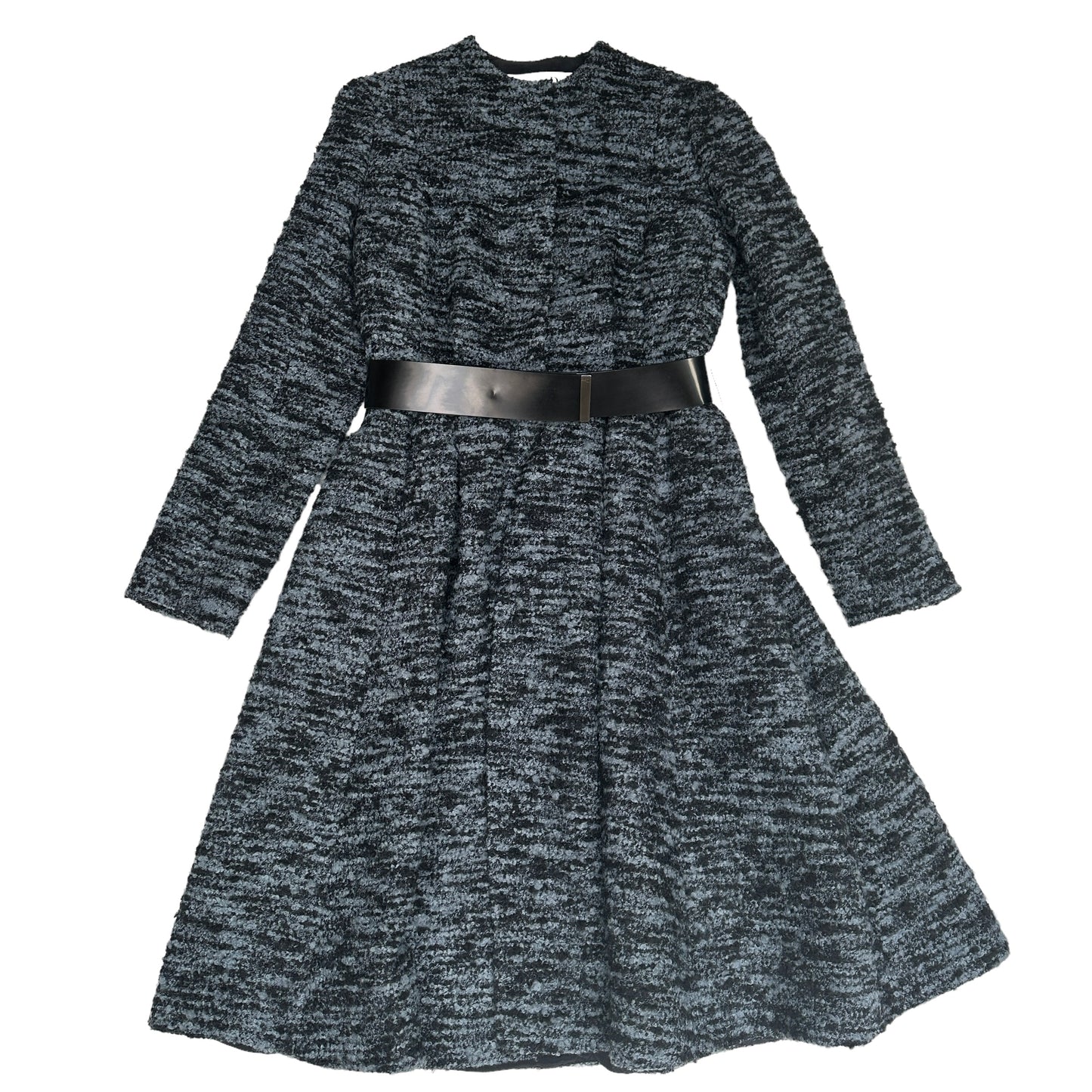 Navy Boucle Coat w/Belt - 6