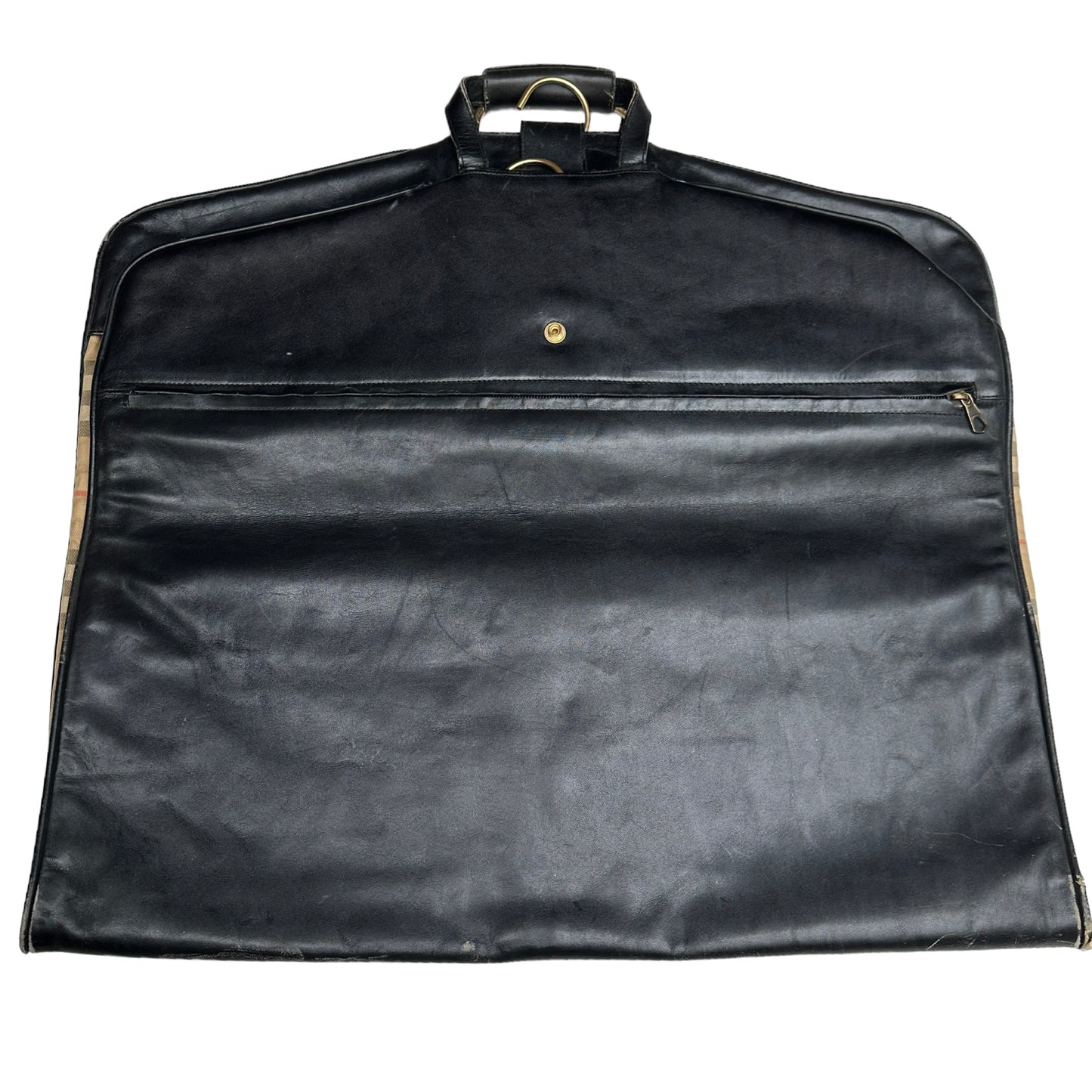 Vintage Black Leather Suit Carrier