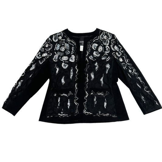 Black Sequins & Lace Blazer - M