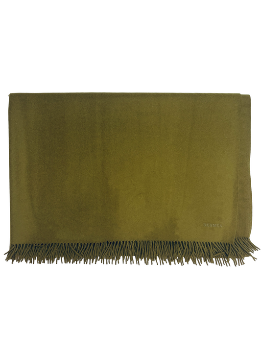 Extra Large Green Cashmere Throw