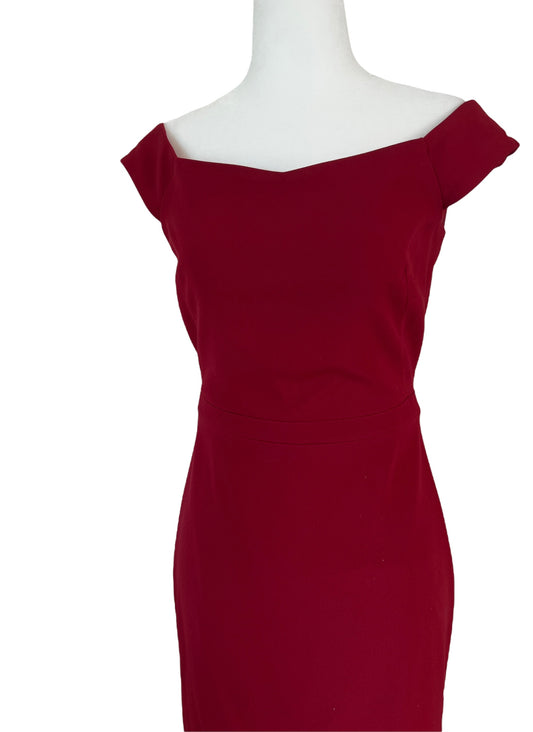 Burgundy Bateau Neckline - S