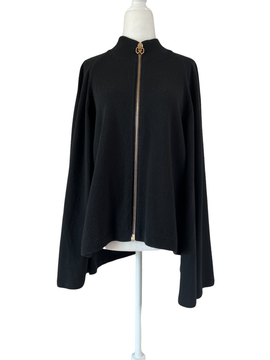 Logo Zipper Cardigan Cape - XS