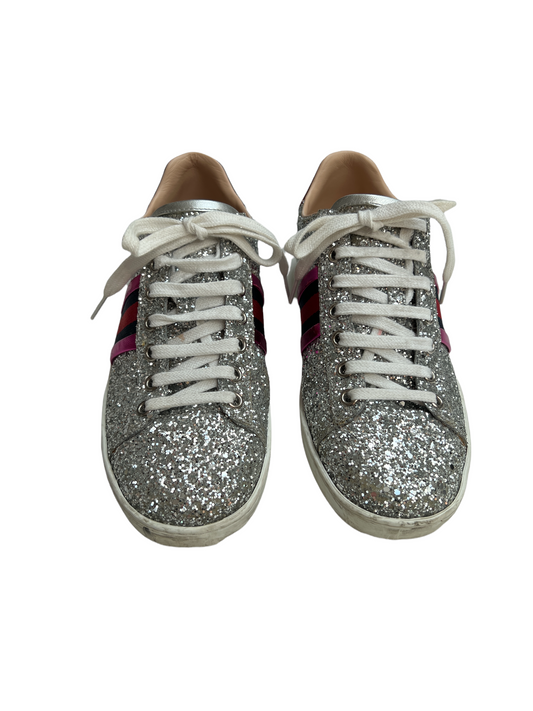 Silver Glitter Sneakers - 6.5