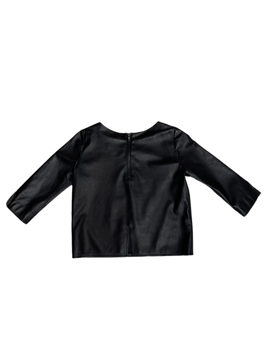 Black Leather Top - S