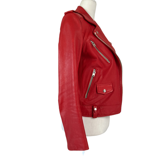 Red Leather Jacket - XS