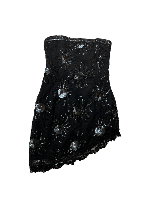 Vintage Black Dress with Sequins - S