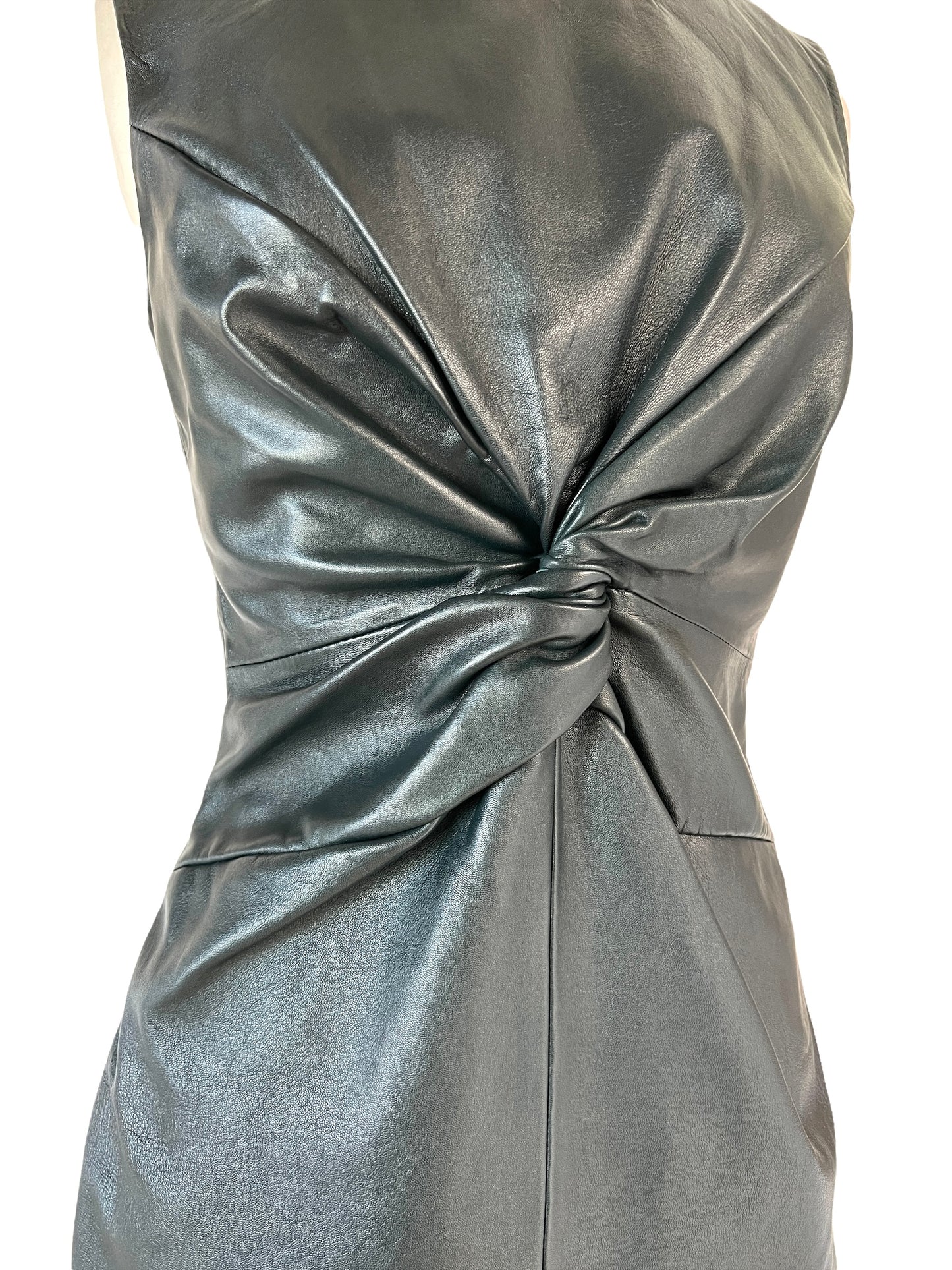 Green Leather Dress - S