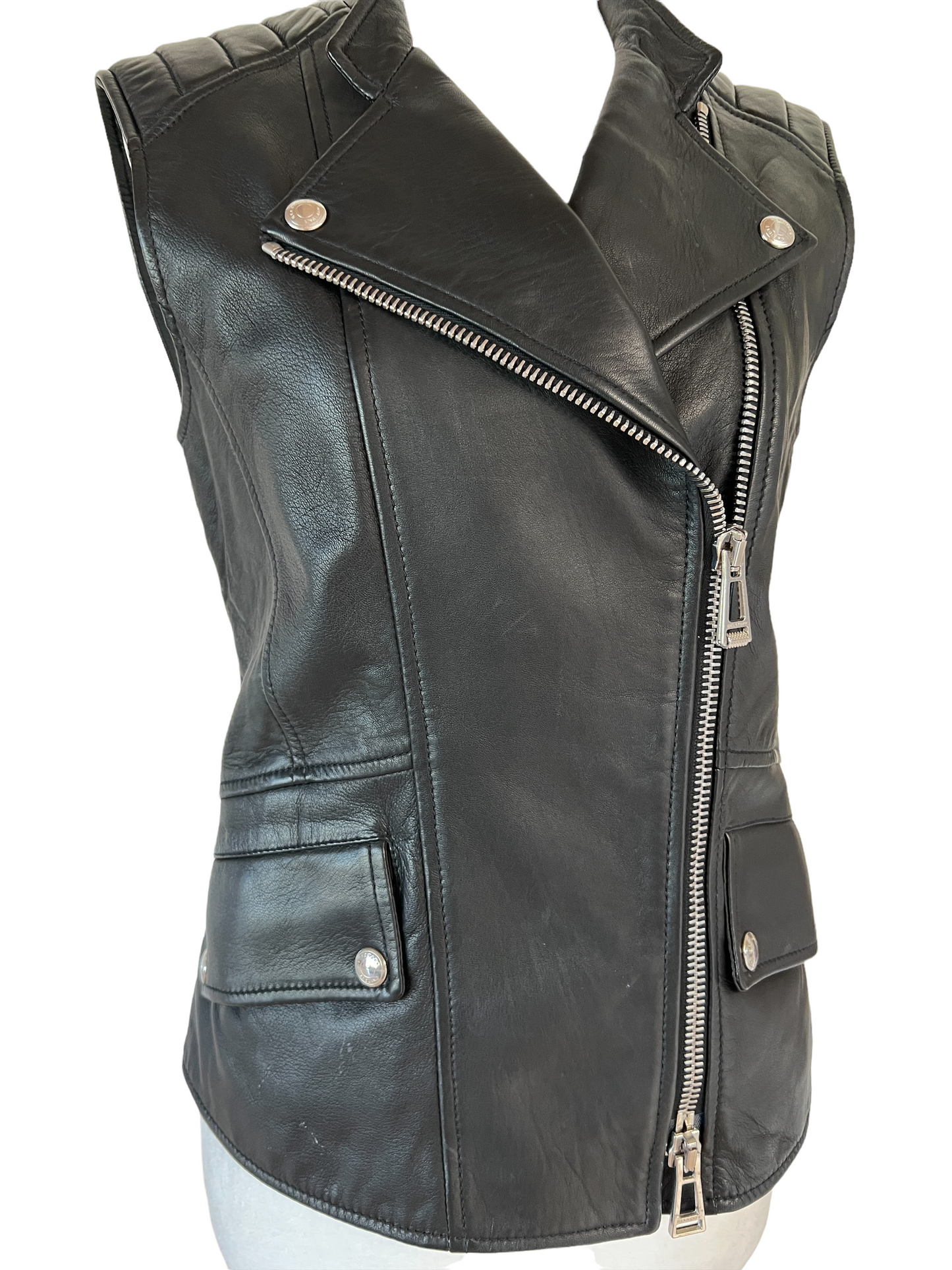Leather Vest Jacket - S