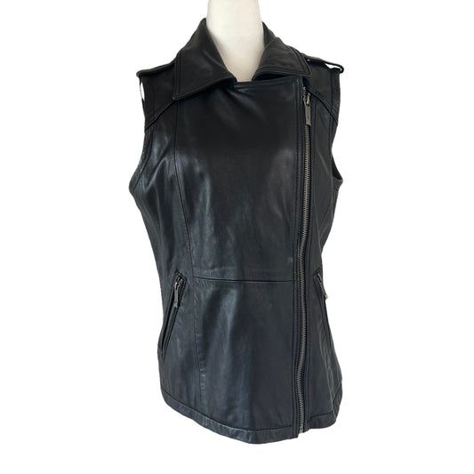Leather Vest Jacket - M