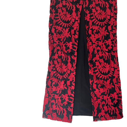 Black and Red Long Skirt - 2