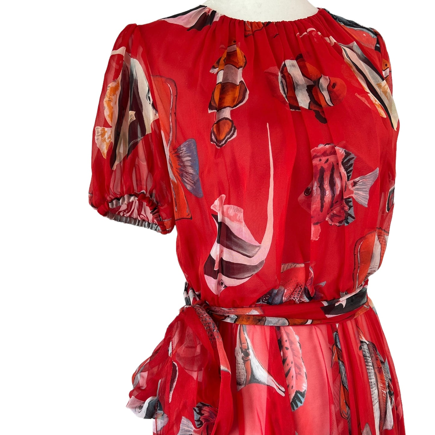 Red Silk Dress - M