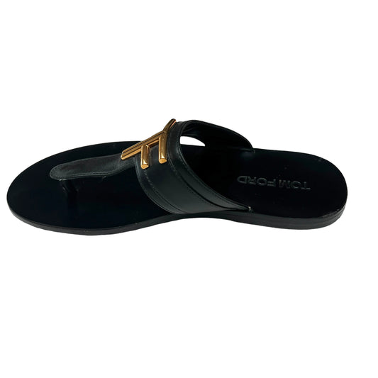 Men Leather Logo Slides - 8