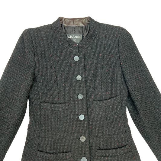 Vintage Black Tweed Jacket - S