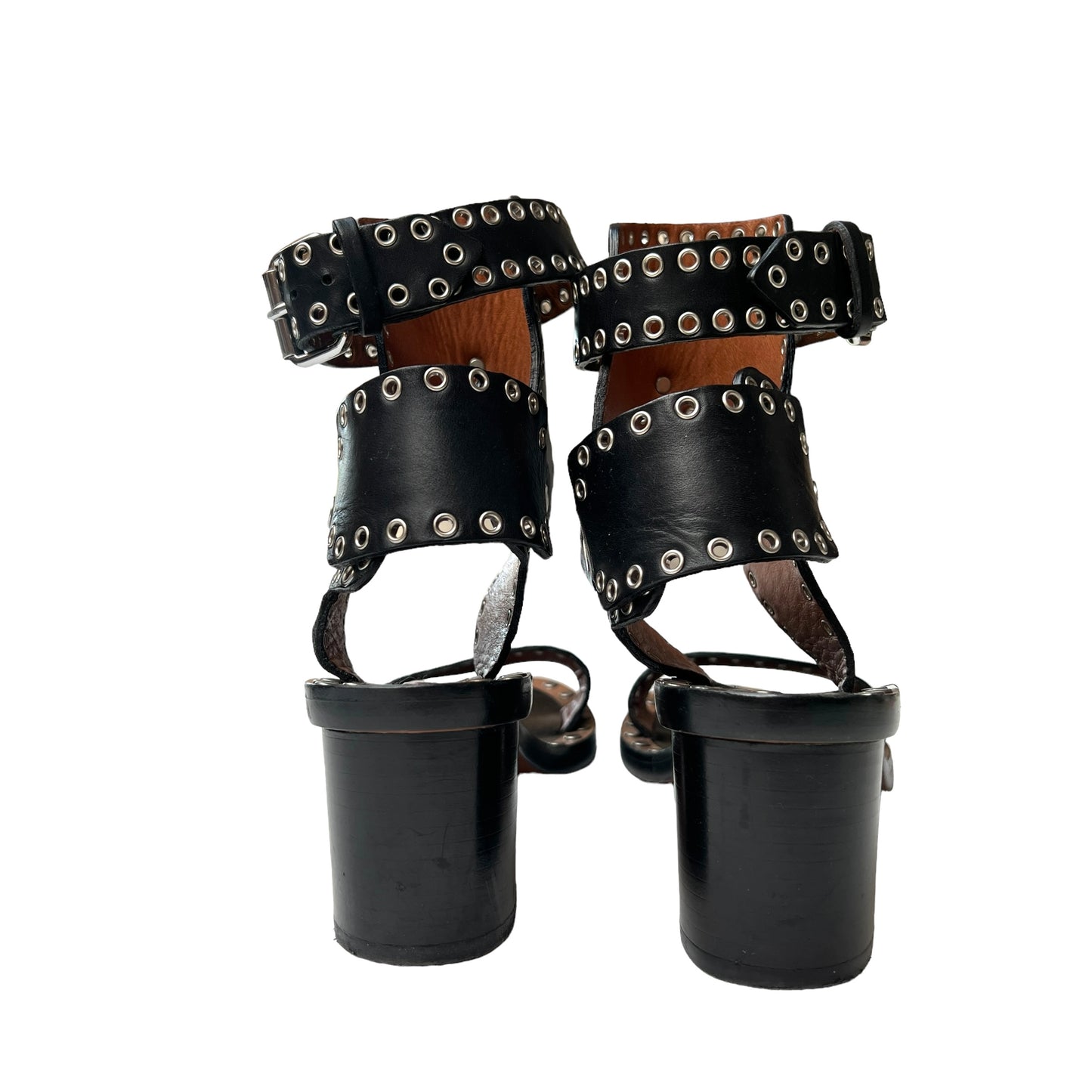 Black Leather Sandals - 11