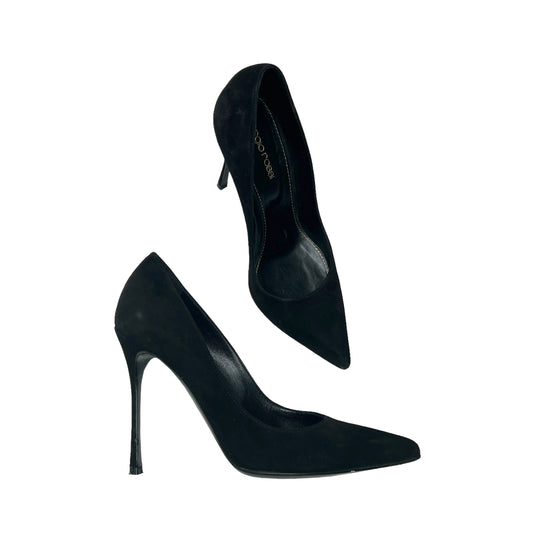 Black Suede High Heels - 7