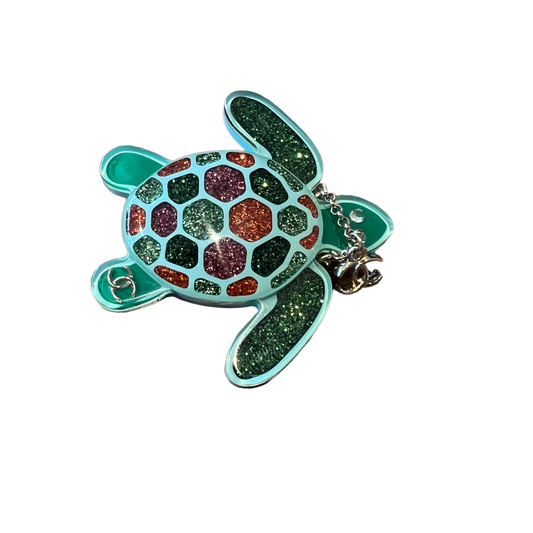 Resin Logo Turtle Brooch