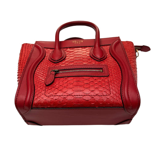 Nano Red Python Luggage Bag