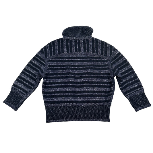 Navy Zipper Sweater - M