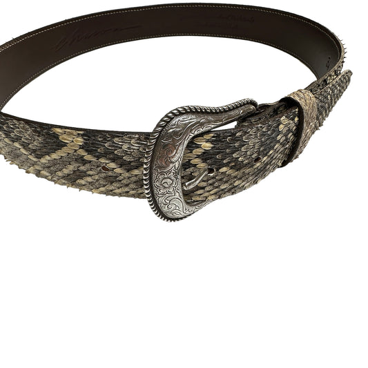 Men Python Leather Belt - 34