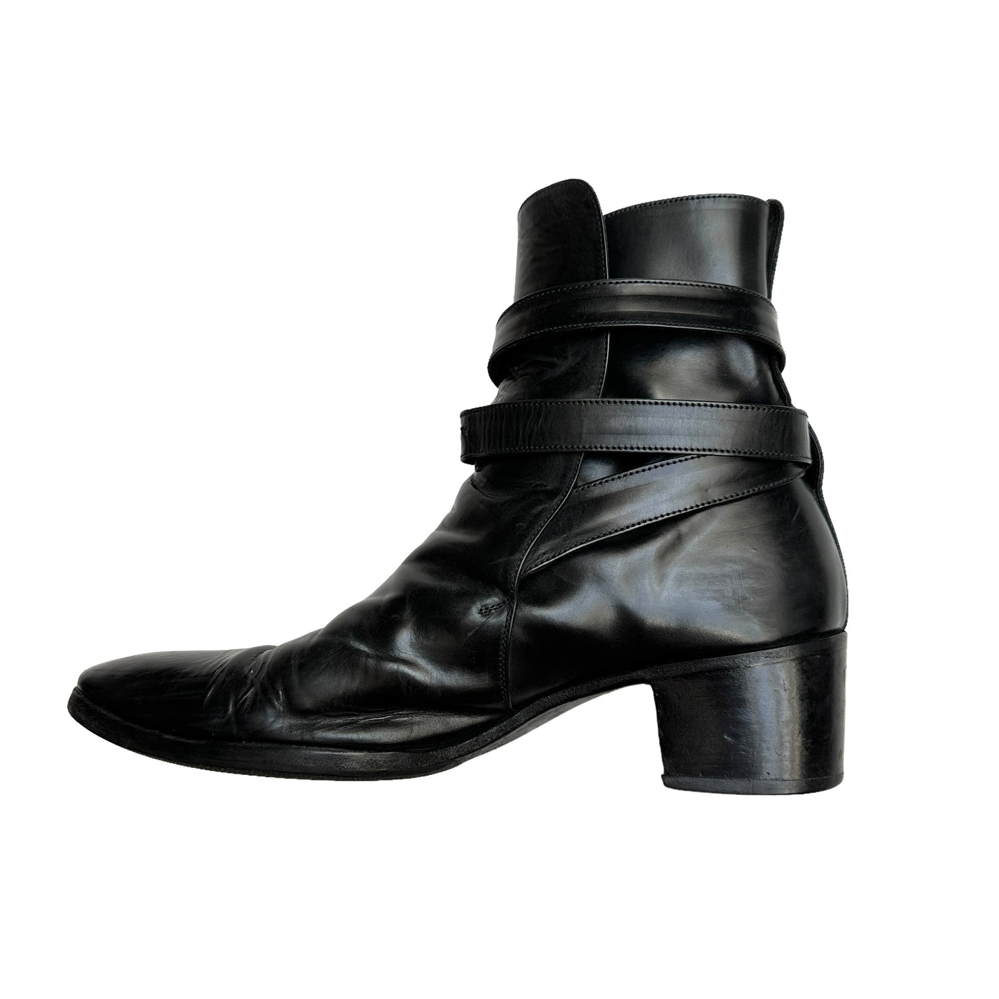 Men Black Leather Boots - 44