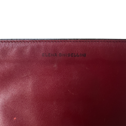 Burgundy Leather Clutch w/Fringes