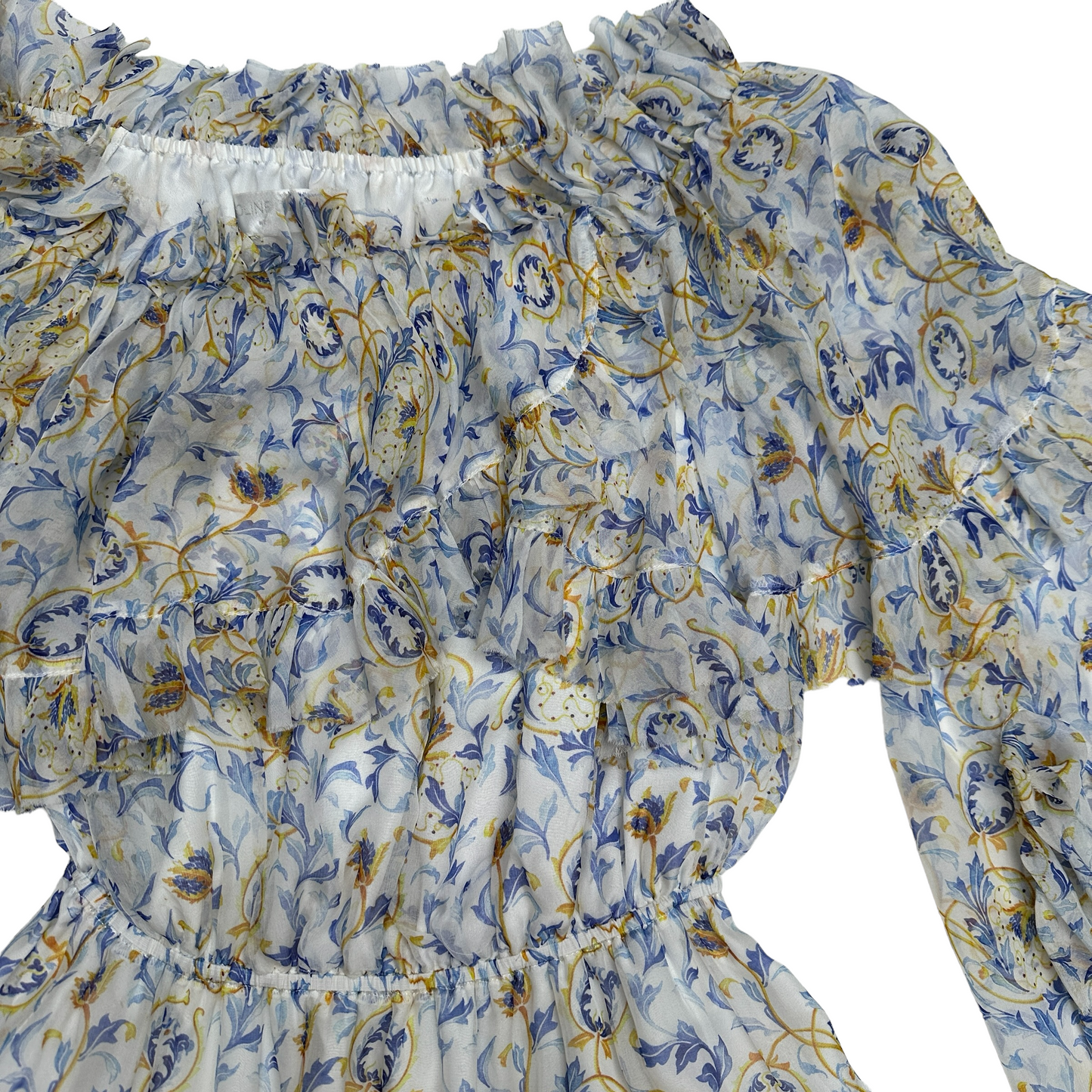 Blue Flower Print Dress - XS