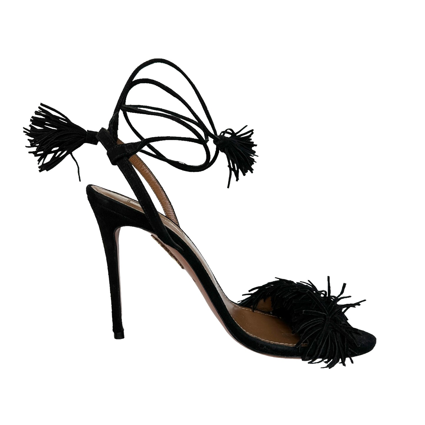 Black Suede High Heels - 7