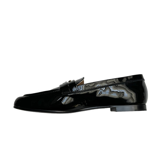 Black Patent Logo Loafers - 10