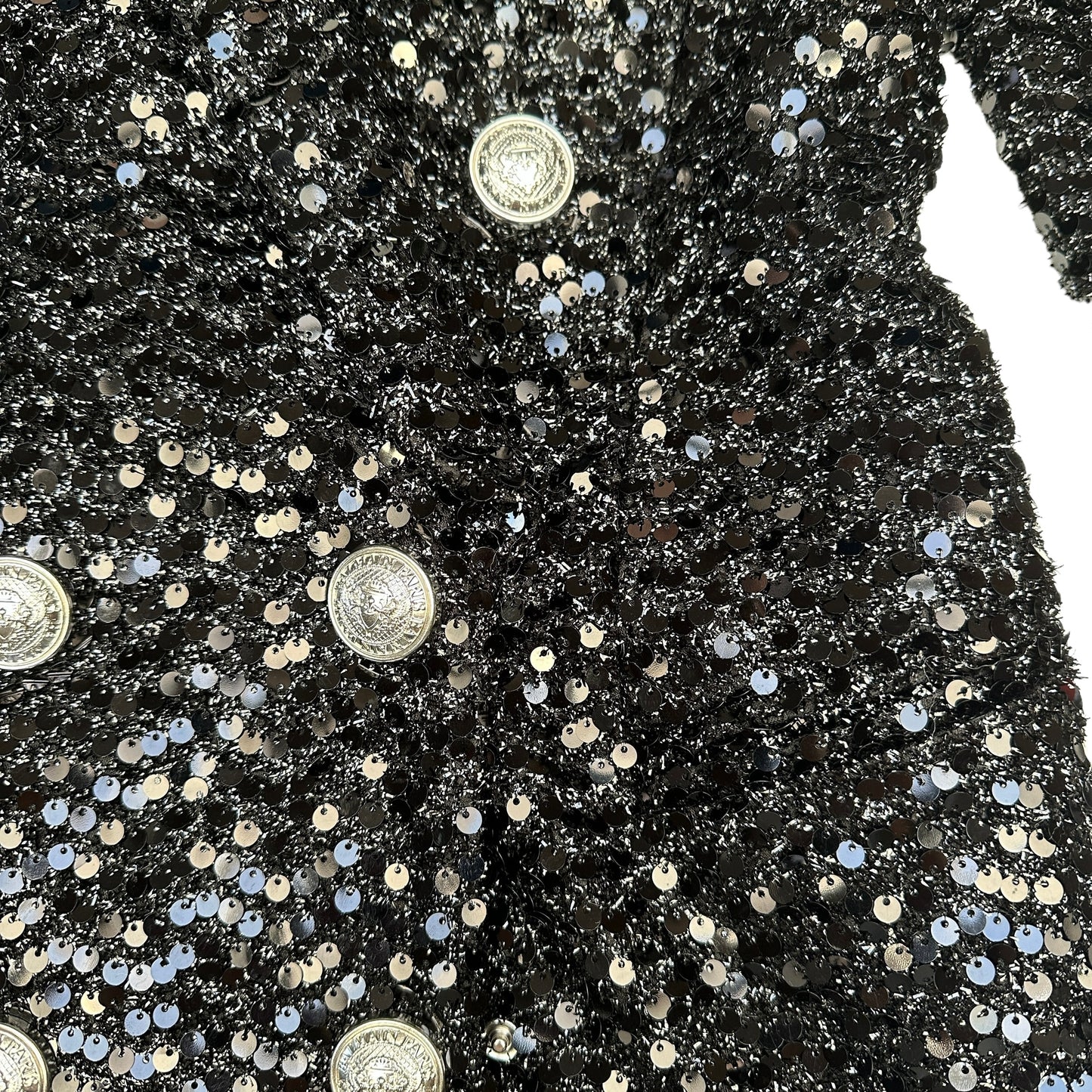 Black Sequins Blazer Dress - S