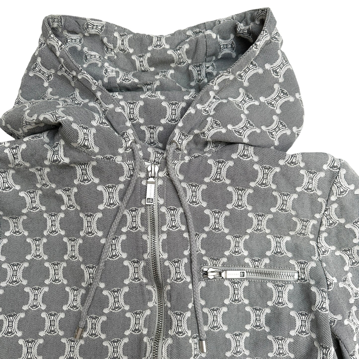 Grey Logo Jacket w/Hoodie - S/M