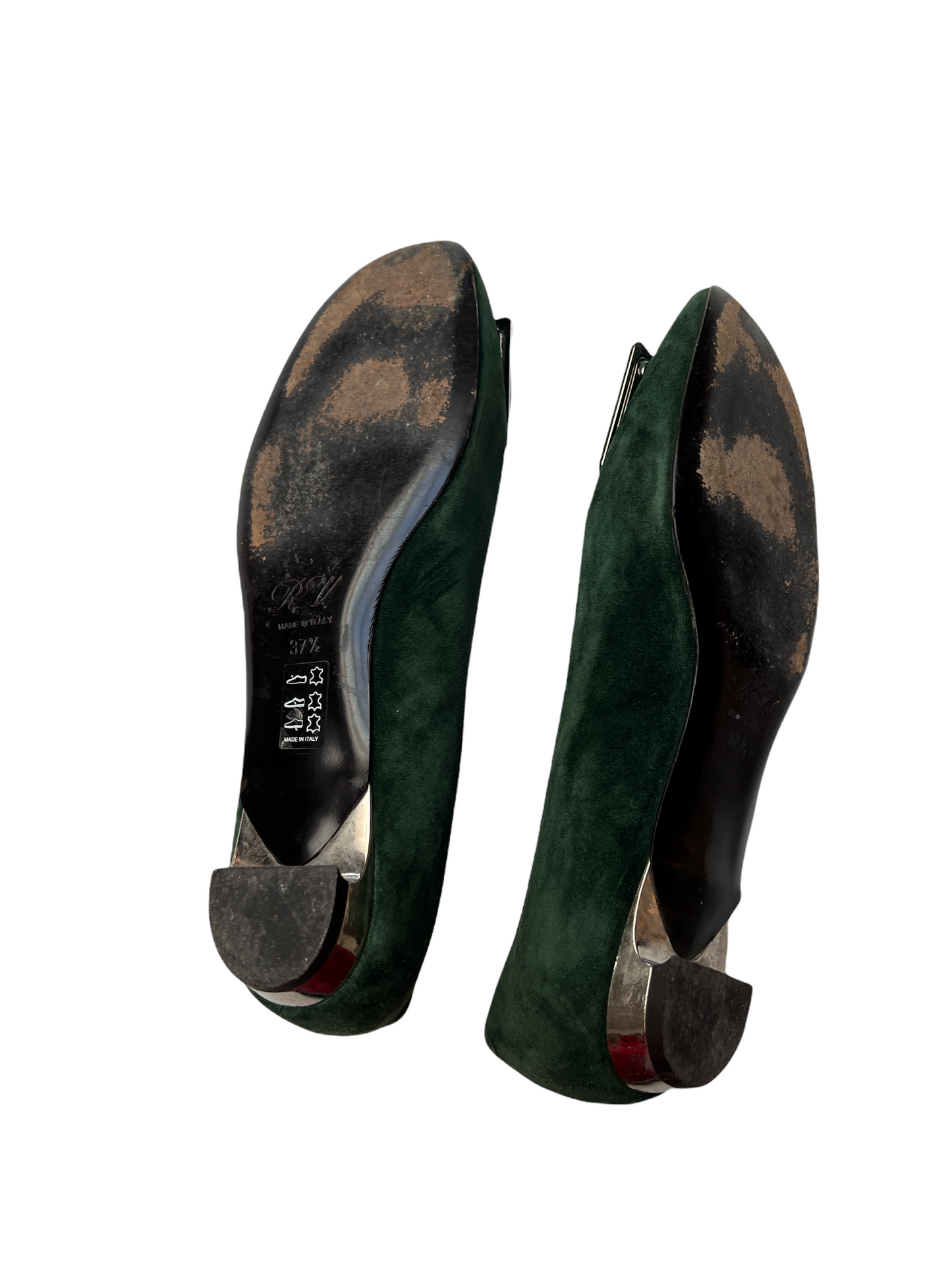 Green Suede Flats - 7.5