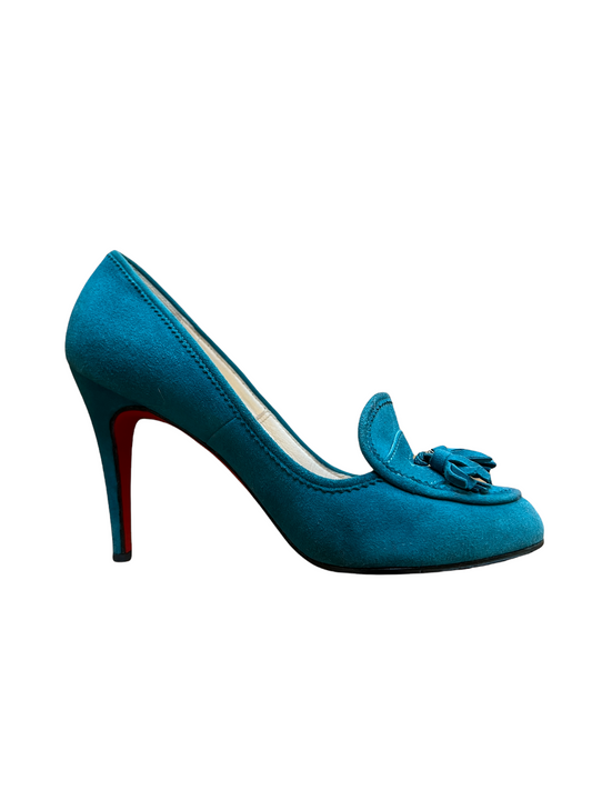 Blue Suede High Heels - 8.5