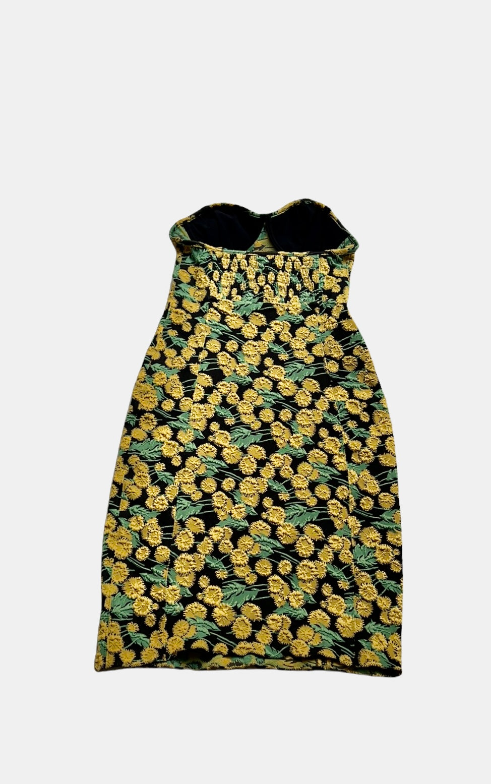 Vintage Bustier Sunflower Print Mini Dress - XS
