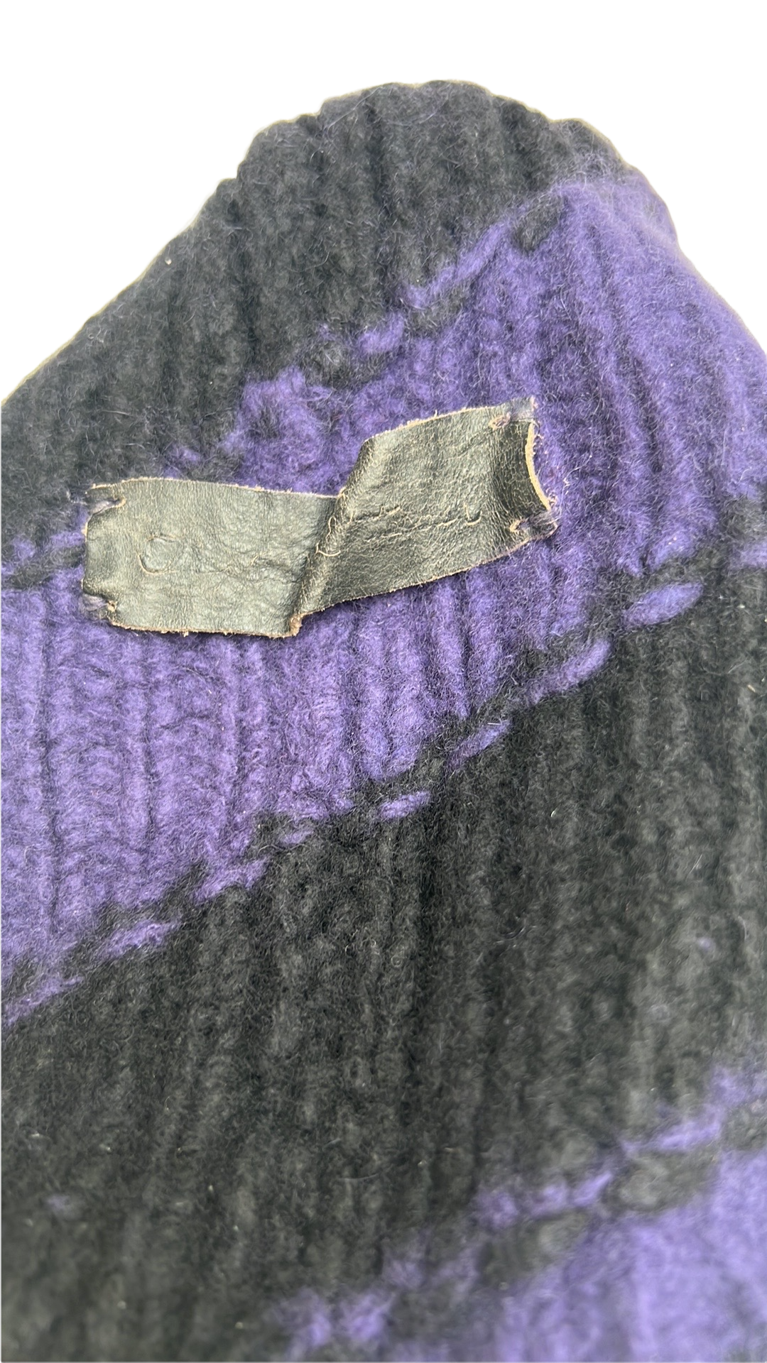 Purple and Black Cashmere Beanie - OS