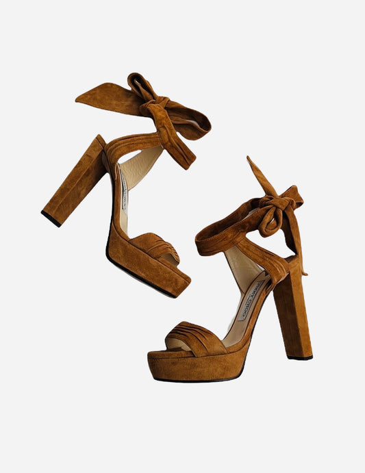 Camel Suede Sandals - 6.5