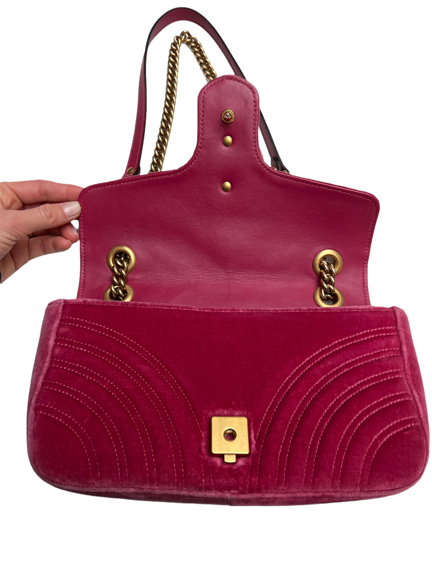 Pink Velvet Marmont Bag