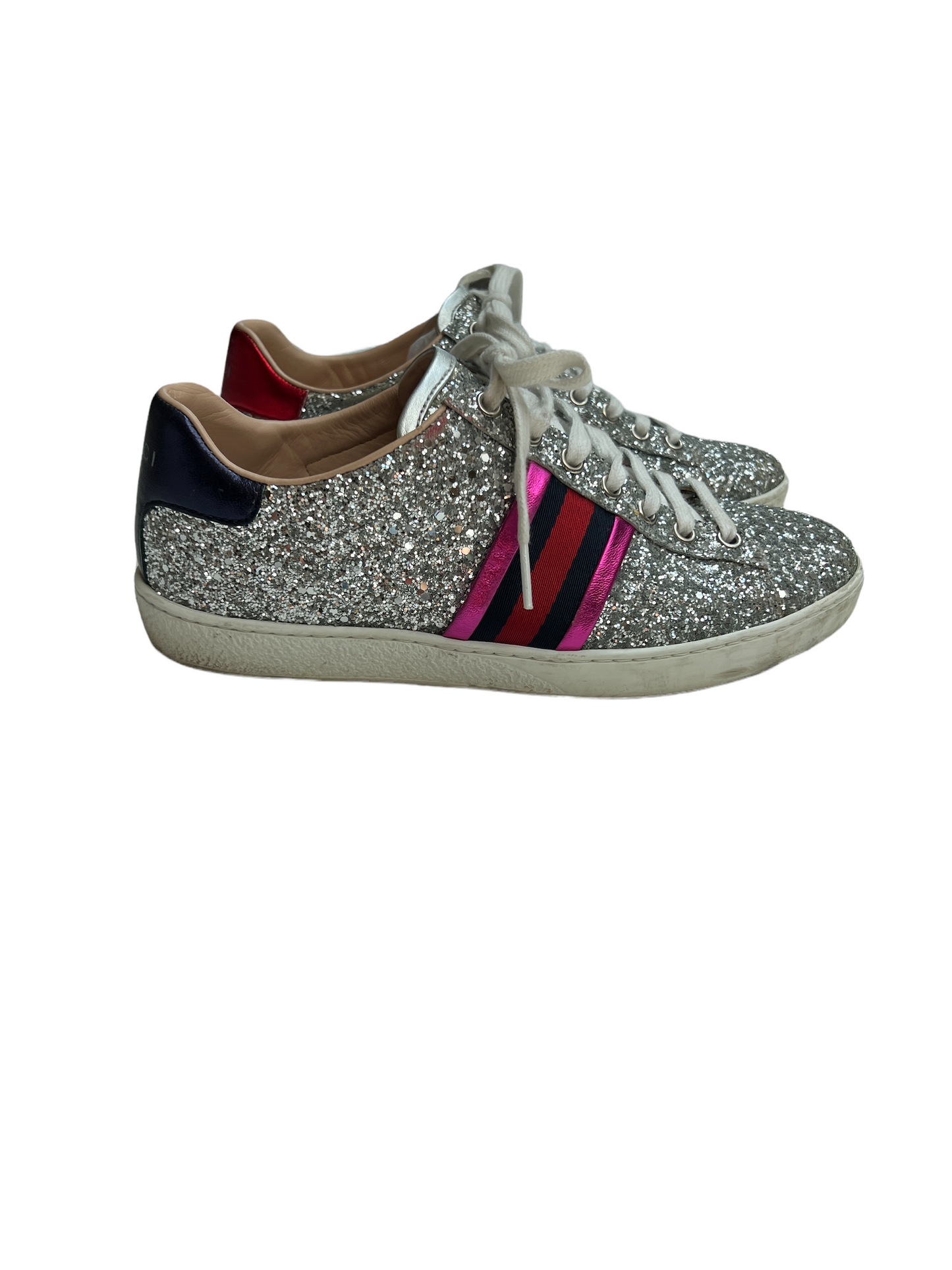 Silver Glitter Sneakers - 6.5