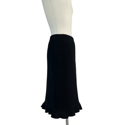 Black Wool Skirt - S