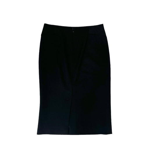 Black Wool Pencil Skirt - S