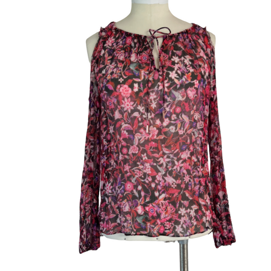 Silk Floral Print Blouse - XS