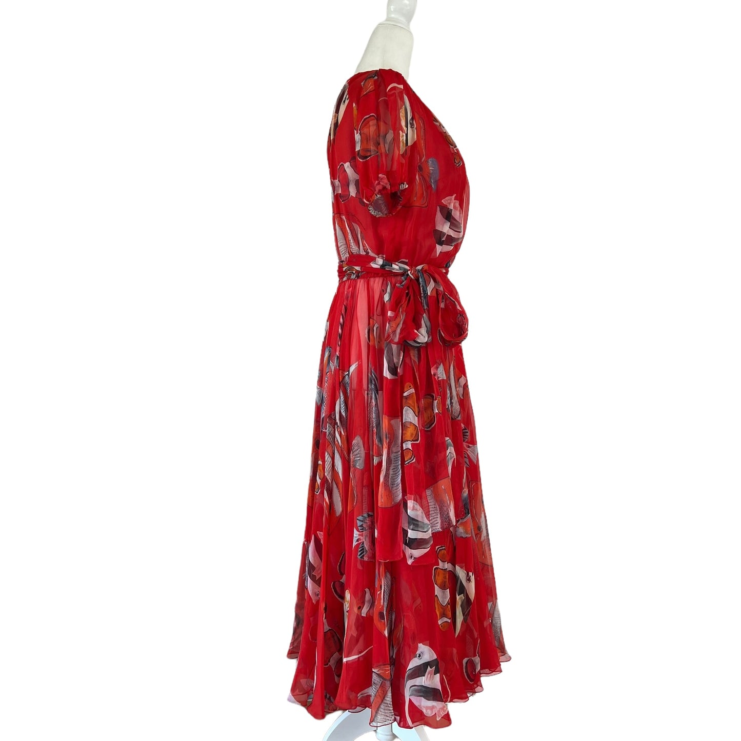 Red Silk Dress - M