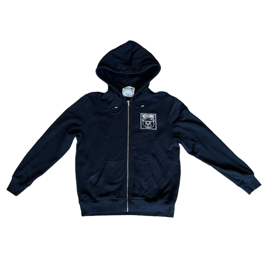 Graphic Print Zipper Hoodie - 8