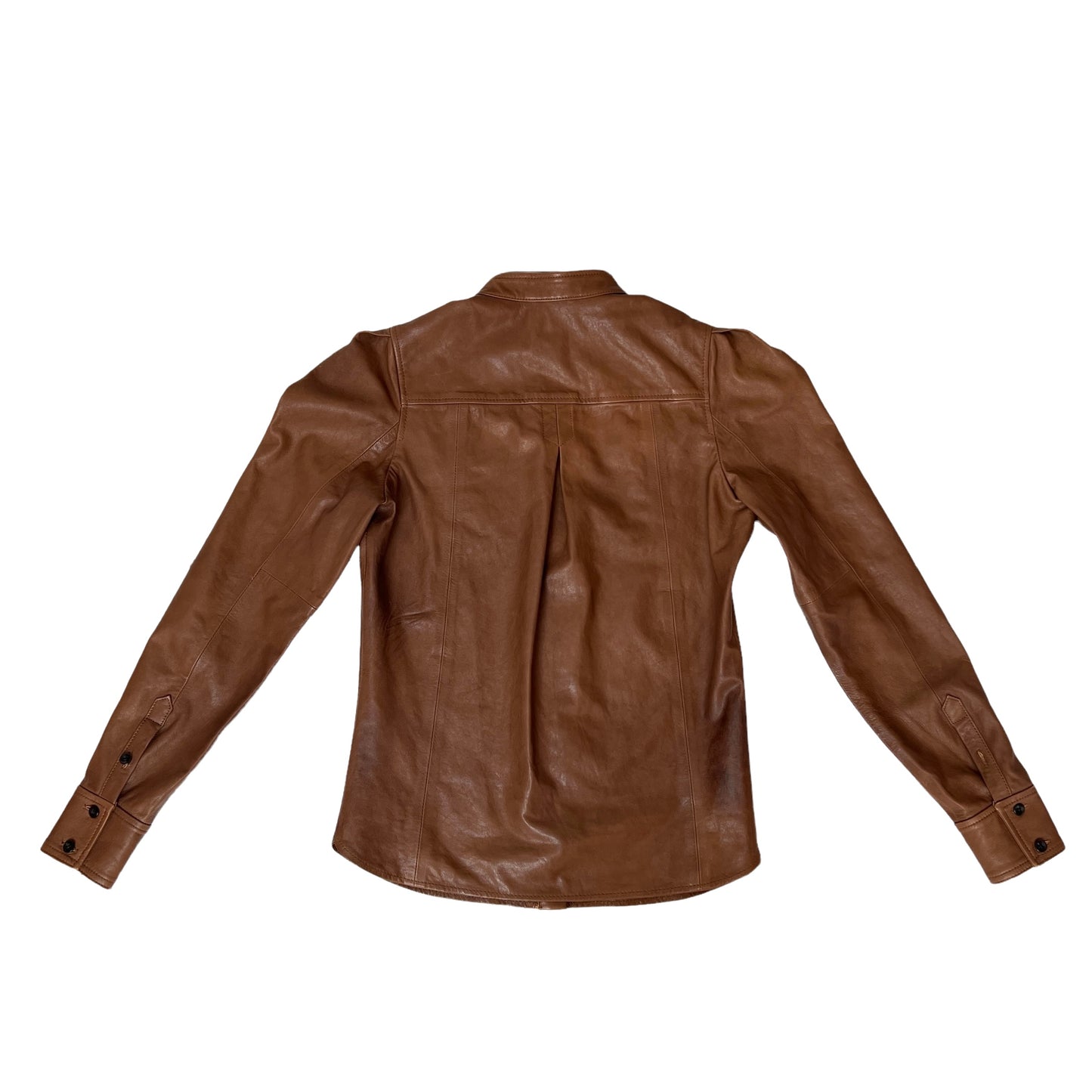 Brown Leather Shirt - XS