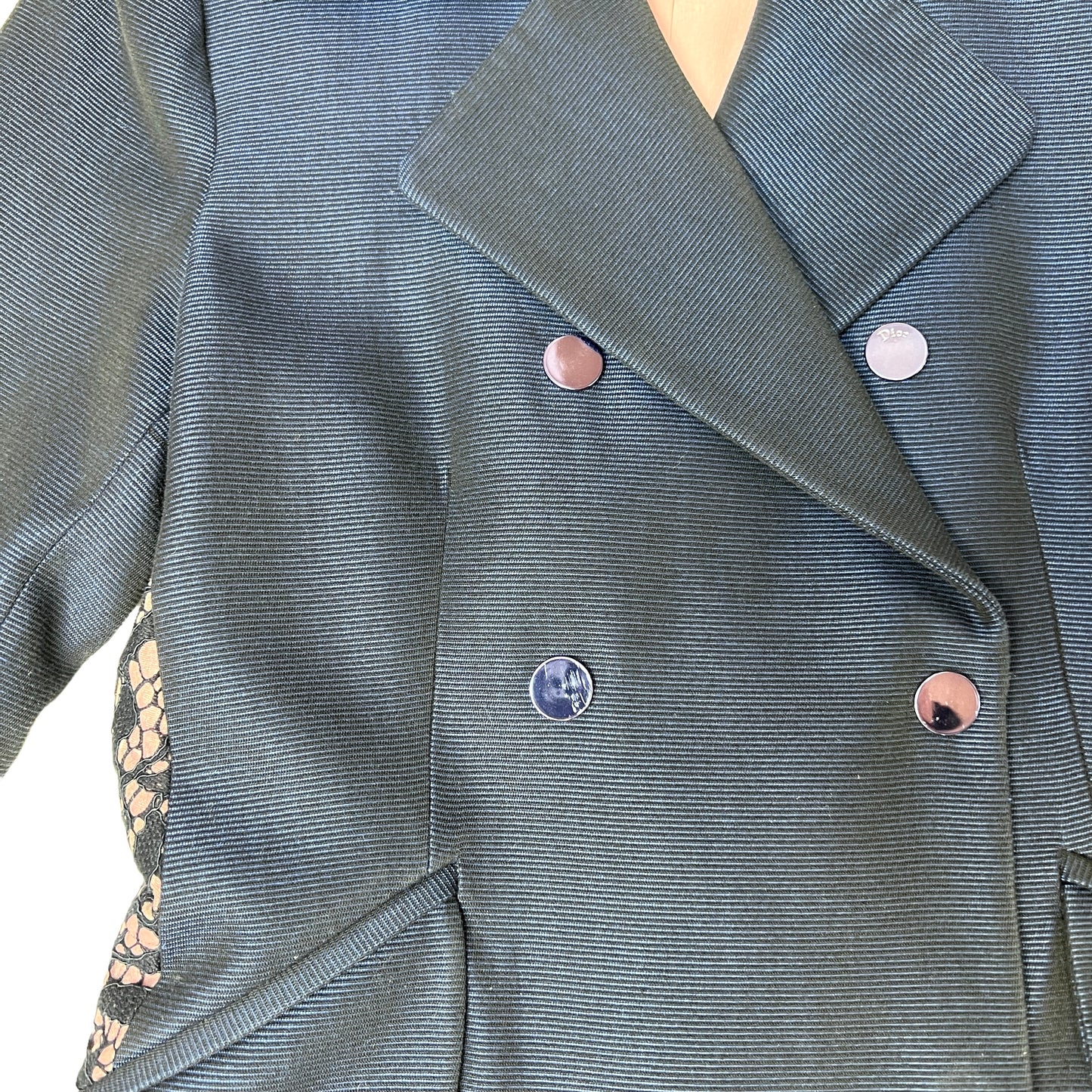 Blue Dress Coat with Lace - XS