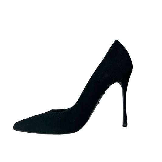 Black Suede High Heels - 7