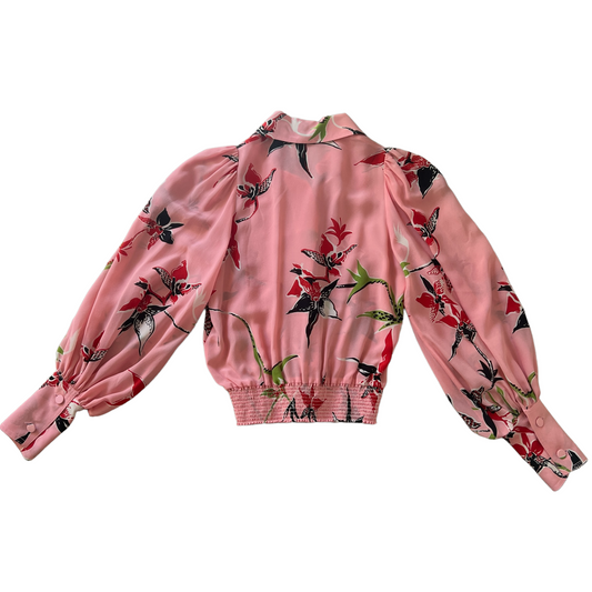 Pink Flower Shirt - XS