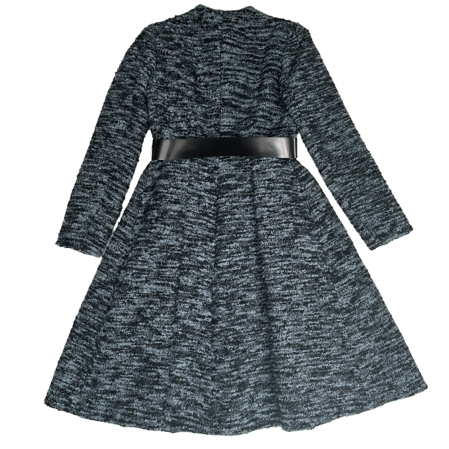 Navy Boucle Coat w/Belt - 6