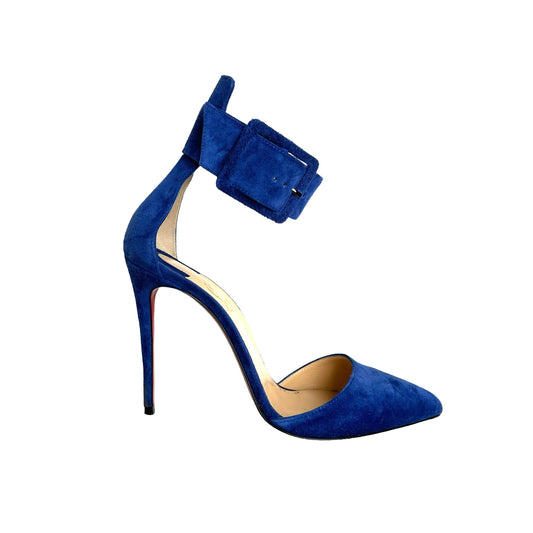 Blue Suede High Heels - 7.5